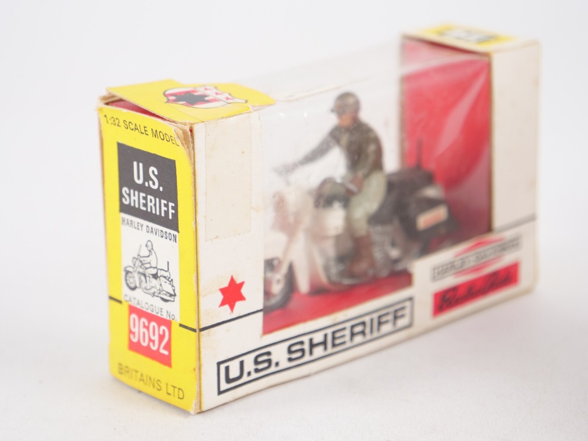 オートバイ・バイク BRITAINS LTD U.S SHERIFF Britains N°9692 Us Sheriff motocyclette Harley Electric 1/32
