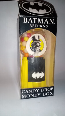 Batman Returns Chewing Gum Dispenser, Candy Drop Money Box from Penguin, 17 cm, 1992!