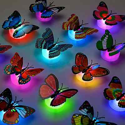 12 Farbwechsel LED Schmetterling Nachtlicht - Deko Stimmungslampe