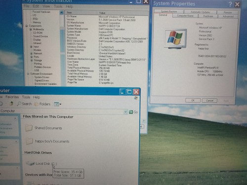 Dell Inspiron 8100 PIII 40GB WinXP sp3 + Office 97 nvidia Geforce2GO CD + bonus