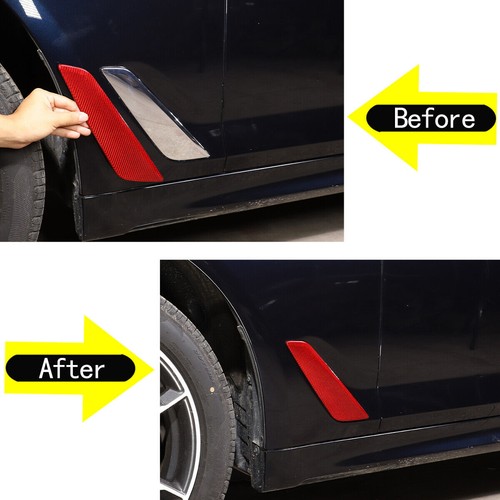 Red Carbon Fiber Side Fender Air Vent Outlet Trim For BMW 5 Series G30 2018-2023 - Foto 5 di 12
