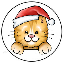 PEEKING CAT CHRISTMAS ENVELOPE SEALS LABELS STICKERS PARTY FAVORS