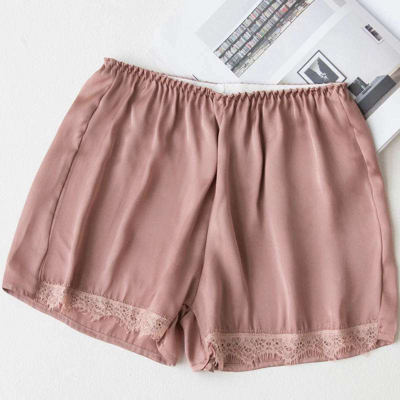 Women Under Shorts Imitated Silk Lace Satin Underwear Render Hot Safety Pants - Image 4 of 4