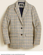 NEW J. Crew Sommerset Moon Wool Houndstooth Glen Plaid Blazer - 4