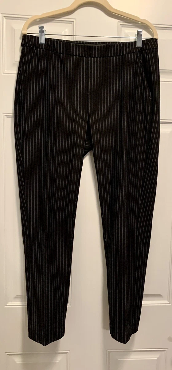 Liverpool Tyler Straight Leg Black White Pinstripe Knit Pants Size