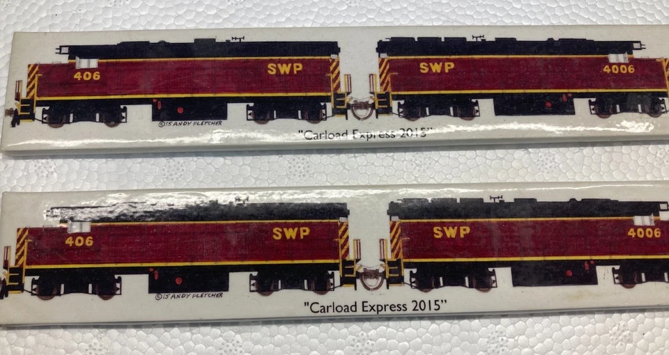 2 ímãs usados Andy Fletcher Carload Express trem ferroviário SWP Pensilvânia PA - Imagem 3 de 4