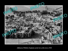 OLD LARGE HISTORIC PHOTO OF ALDBOURNE ENGLAND AERIAL VIEW OF TOWN c1930 1