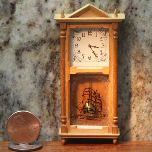 Vintage wood handmade wall clock by Rasmussen in 1985 Miniature Dollhouse 1:12 - Picture 1 of 9