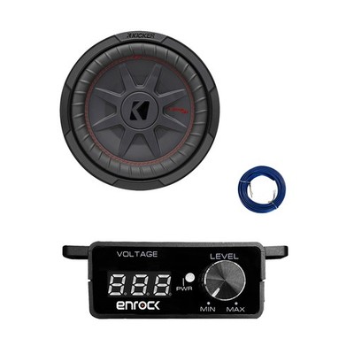 Kicker 12'' 1000 Watt DVC Ultra-Thin Car Audio Subwoofer, Bass Knob with Wire