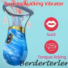2 in1 G-spot Nipple Sucking Clitoral Stimulator Licking Tongue Vibrating Women