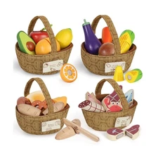 Lehoo Castle Wooden Play Food Set, Toy Food for Toddlers, Pretend P... Fast Ship