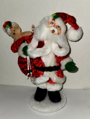Annalee Christmas Santa With Toy Bag Teddy Bear Plush Figure 2012 Holiday 9''