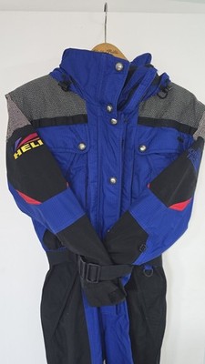 Vintage 90s The North Face HELI Gore Tex One Piece Blue Ski Suit Women s Small