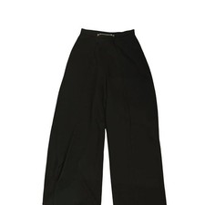 Joseph Ribkoff Black Wide-Leg Overlay Pants with Silver Hardware Detail