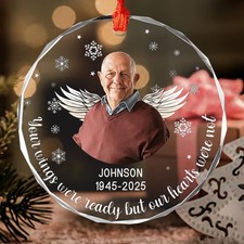 Memorial Ornament for Christmas   Personalized Memory Keepsake, Holiday Tribute,