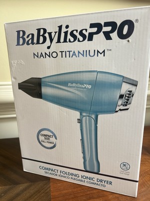 BaBylissPRO Nano Titamium - Compact Folding Ionic Dryer-NEW- BOX OPEN FOR PICS!