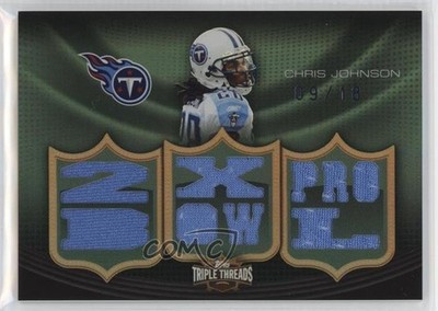 2010 Topps Triple Threads Relics Emerald 9/18 Chris Johnson #TTR-99 03hk