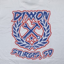 Dixxon Men's Sturgis SD Sketchy Crest Tee Shirt Short Sleeve White Made in USA