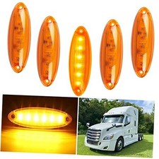 5PCS Amber Lens 6 Amber LED Cab Marker Top Roof Running Lights, Super Bright