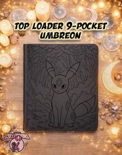 Pokémon XL TOP LOADER Umbreon BLACK Laser Engraved Binder/ Made To Order!