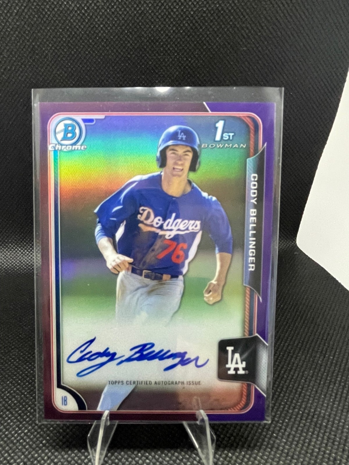 2015 Bowman Chrome - Autographs Purple Refractor #BCAP-CBE Cody Bellinger /250 
