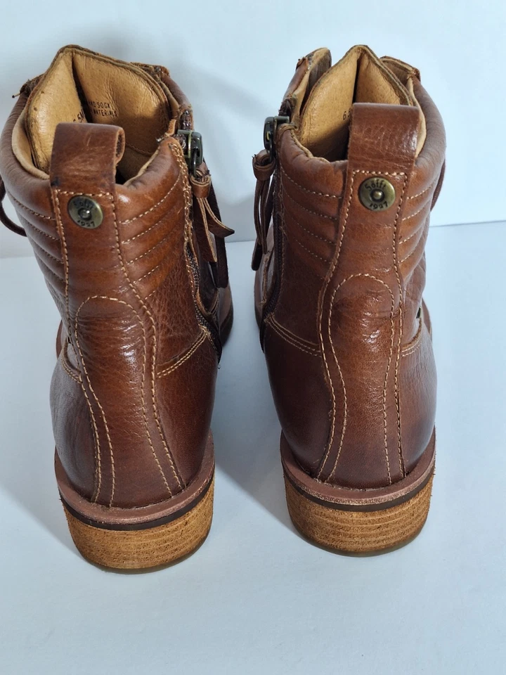 Sofft Aqua Leather Ankle Boots Women Sz 6.5M Zip Lace Up Brown Western Outdoors - Image 4 of 4