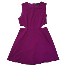 Lulus Womens Solid Magenta Scoop Neck Side Cutouts Dress Size L Party - Wedding