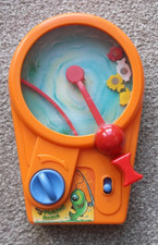 Vintage Original Blue-Box Toys Wind-up Hand Held Fishing Game with ON/OFF Switch