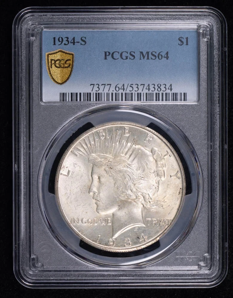 1934 S Peace Silver Dollar PCGS MS-64