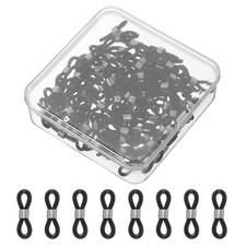 Eyeglass Chain End, 120 Pcs Chain Connector with Medium Box, Black/Silver
