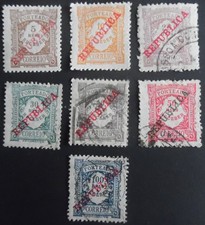 Portugal 1911 Porteado Af. 14 a 20 Used and Mint MH Complet Set