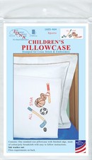 Jack Dempsey Children's Stamped Pillowcase W/Perle Edge-Sports