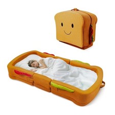 Toddler Travel Bed Sandwich Style Portable Toddlers Floor Bed Foldable Soft Foam