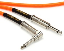 Ernie Ball P06084 Braided Straight / Angle Instrument Cable - 18' Neon Orange