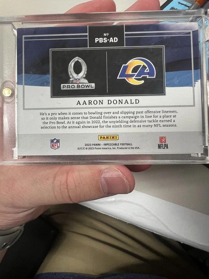 Серебряный слиток 2023 Panini Impeccable #PBS-AD Aaron Donald 1 тройская унция профессиональная чаша /25 - Изображение 2 из 3