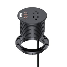 Recessed Power Grommet 3 inch with 20W USB C Ports 2 AC Outlets,Recessed Outl...