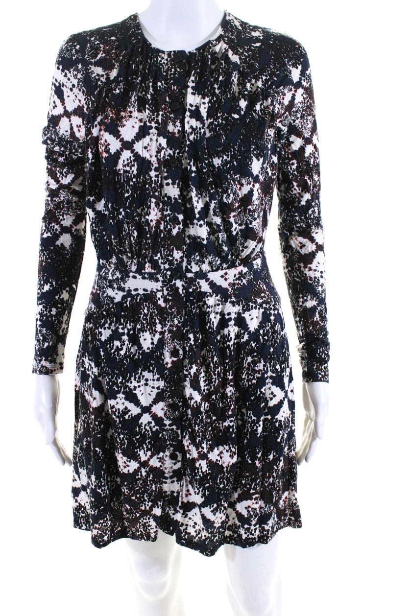 Reiss Womens Abstract Print Button Down Antonia Shirt Dress Multi Colored Size 4Free Shipping in US $100+ Orders | $6.95 Orders Below