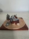 Vintage 1983 Hudson Fine Pewter Cat Family Scene Base & 4 Cats (Incomplete) — photo 3