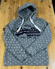 Superdry Women Hoodie Stars Sweatshirt Gray S