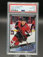 2020 Upper Deck Josh Norris Juenes Loups 209 PSA10 