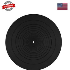 12 Inch Turntable Mat, Silicone Black Record Player Mat Anti-Static LP Anti-S...