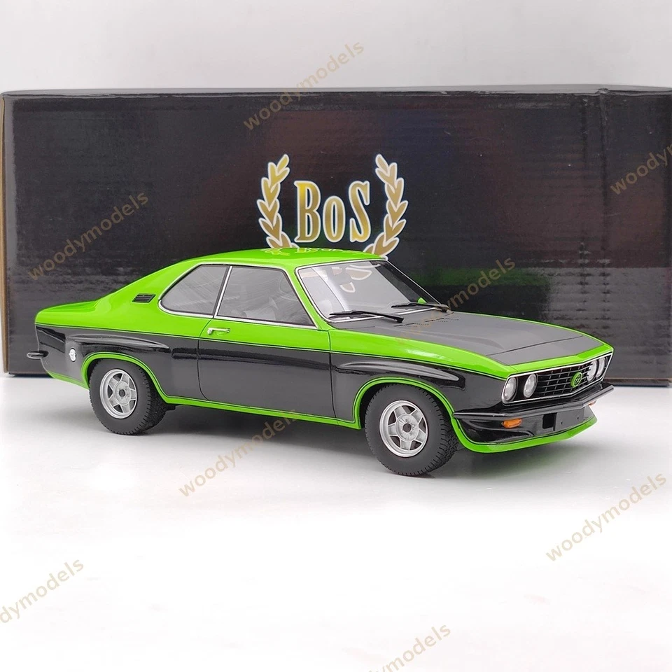 BOS 1:18 Opel MANTA TE 2800 COUPE 1975 Green & Black BOS108 Resin Model Car Used - Image 2 of 4