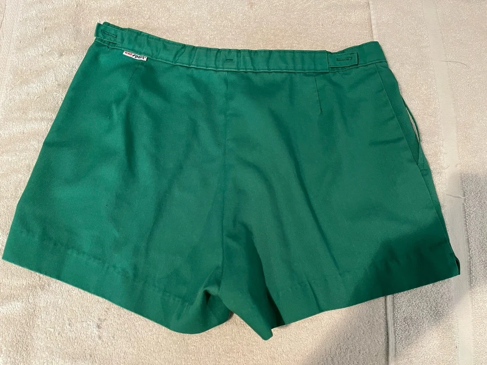 Pantalones Cortos Atléticos Vintage Cal Sport Hechos en EE. UU. Verdes Talla 34 Años 80 90 Gimnasio Correr Foto 2 de 4