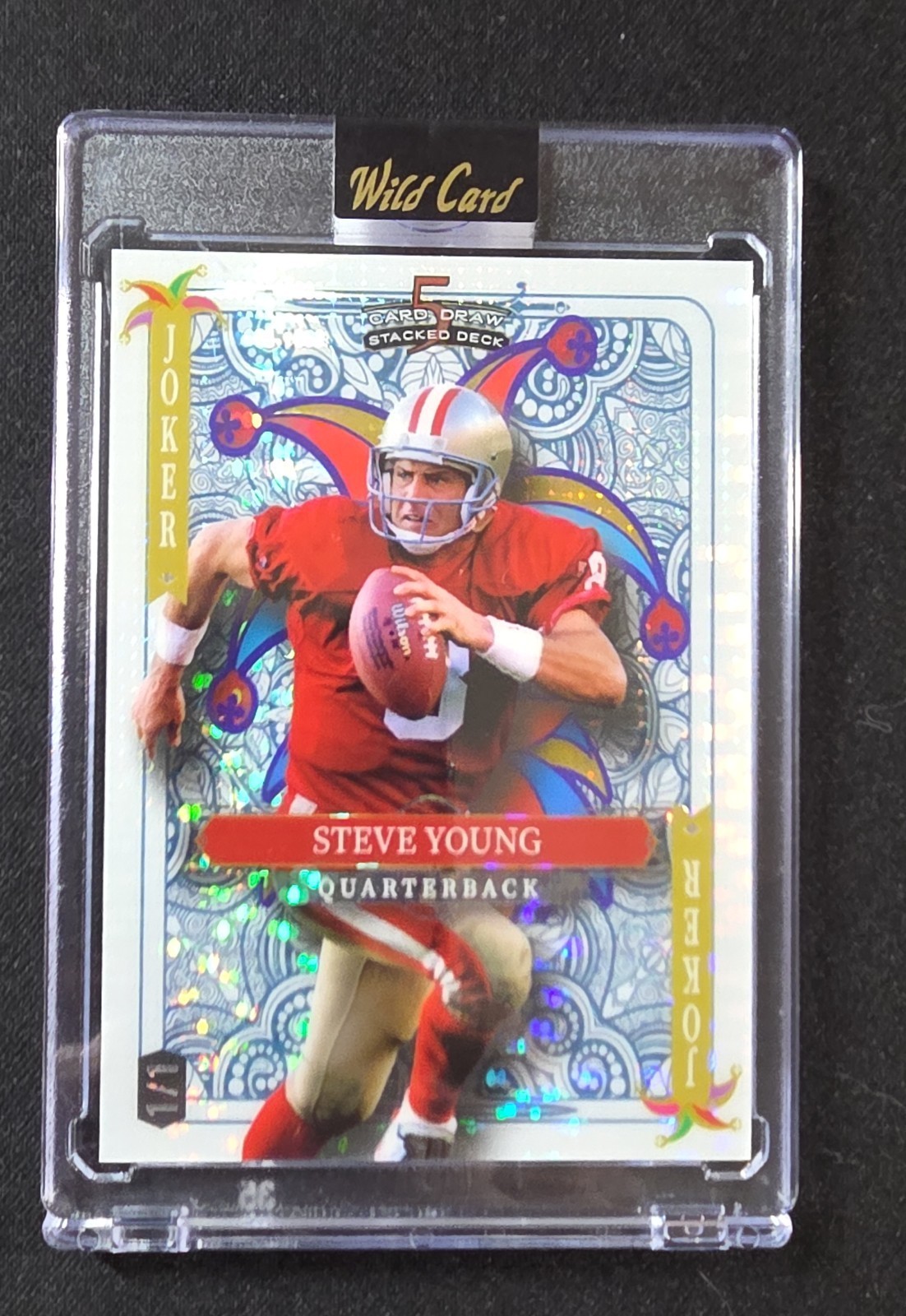 2024 Wild Card 5 Card Draw Stacked Deck Promo - White Joker Steve Young... HOF