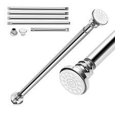 EC Breath Upgraded 56-304.5cm Extendable Shower Curtain 56-304.5cm, Silver 