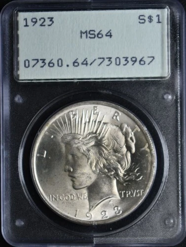 1923 Peace Dollar PCGS MS64 OGH