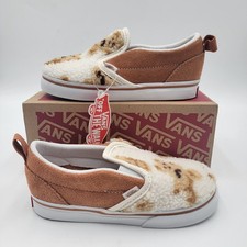 Vans Toddler Slip-On V Bear Hugs Brown Multi Shoes VN0A5EFKBF0 New