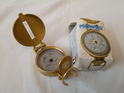 Vintage KONUS Engineer Richtkompass - Gold Metall - Made In Taiwan 
