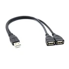 USB 2.0 A Male to 2 Dual USB Female Jack Hub Power Cord Y Splitter Adapter Cable