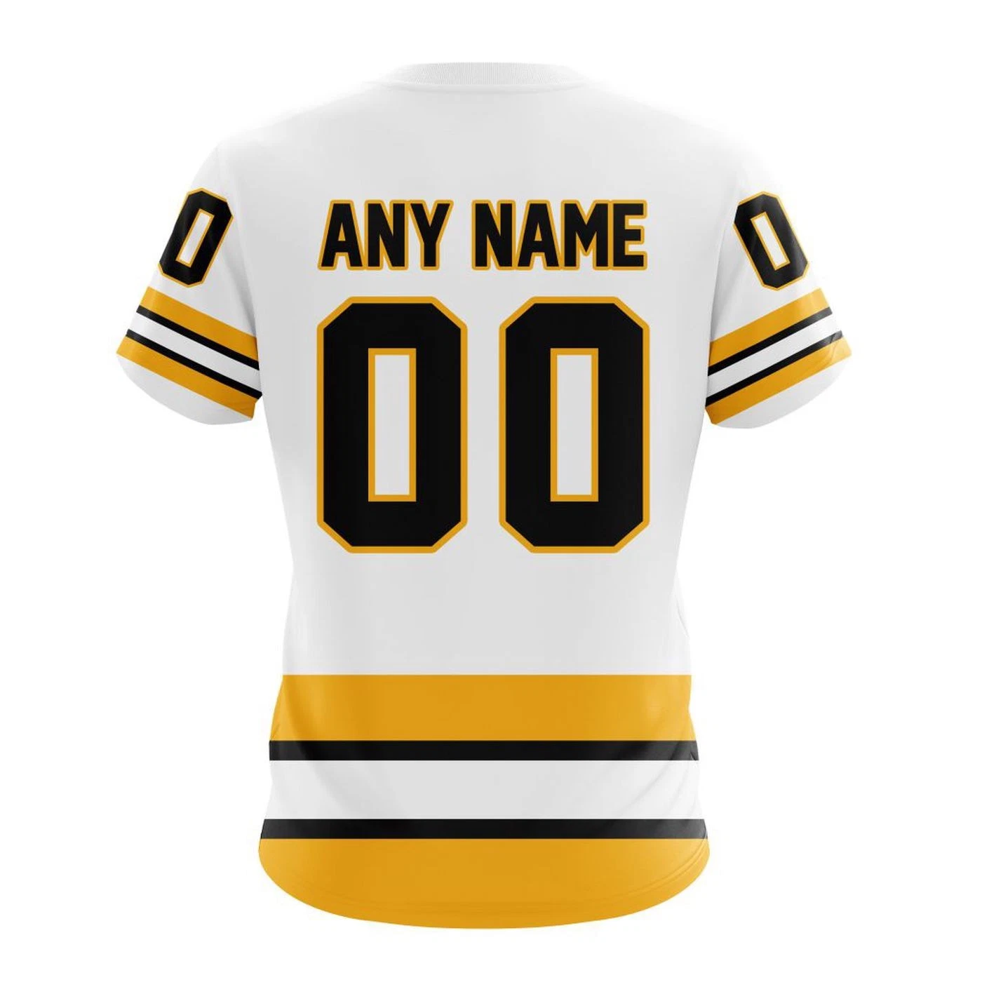 Boston Bruins 3D Personalised Away Hockey T-Shirt